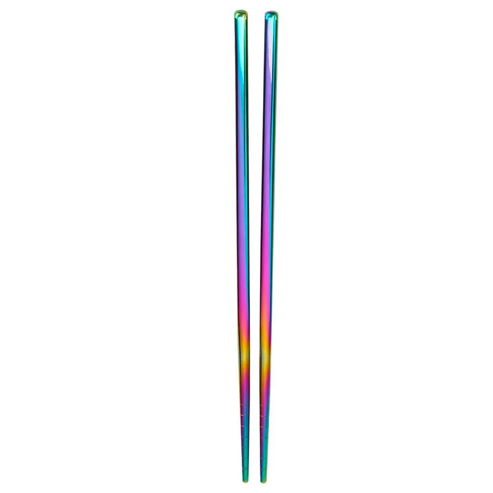 Spisepinner / Chopsticks i rustfritt stål - flerfarget