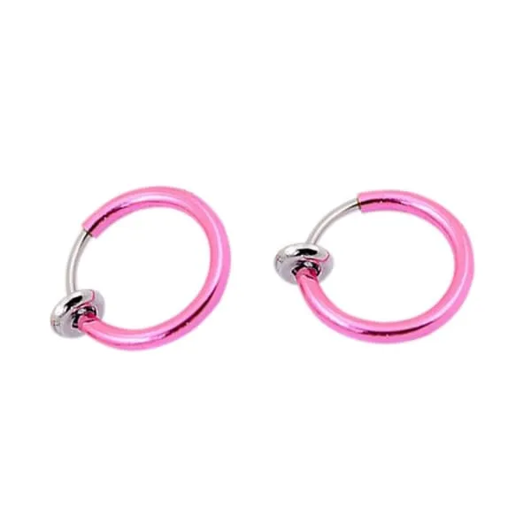 2-pack rosa falske piercing ører leppe nese septum leppe