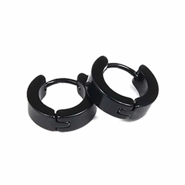 2-pack svart piercing ørering piercing smykker ringmetall