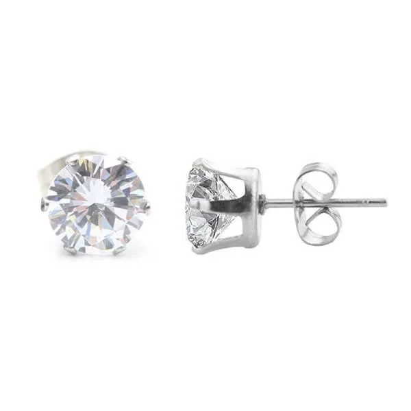 2 -pakk sølvkrystallpiercing øreringer piercing smykker - 8mm