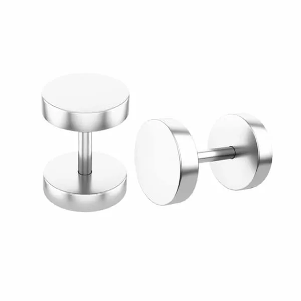 2 -pakke falske plugg falske strekkøreringer piercings smykker sølv - 8mm