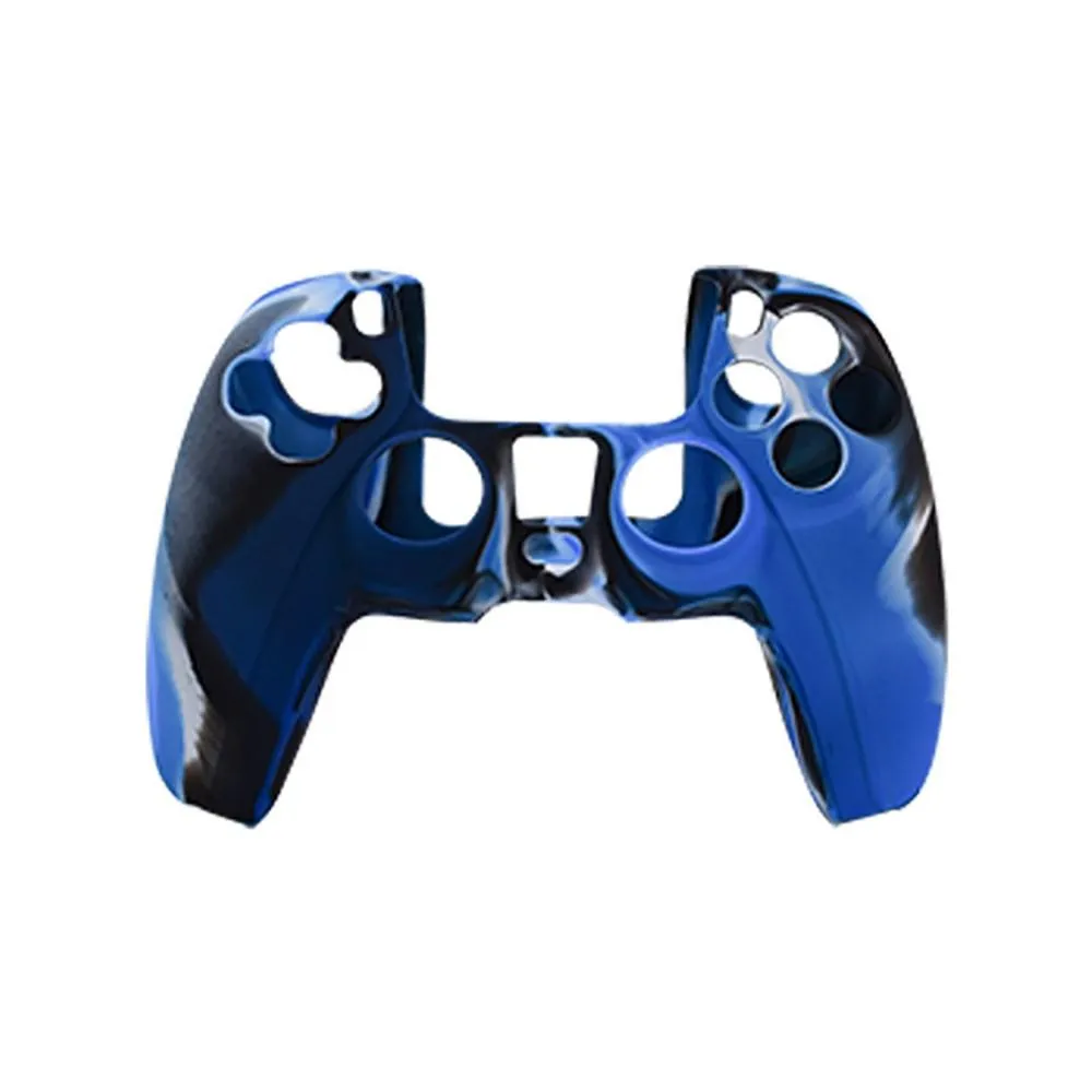 Playstation 5/PS5 silikon huddeksel - kamuflasje blå/svart