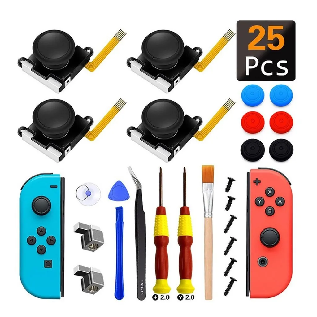 25-i-1 Nintendo Switch joystick reparasjonssett