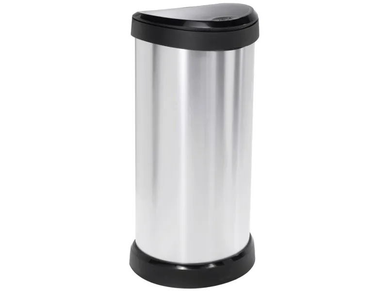 Curver DECO Bin 240641 søppelbøtte 40 l (B x H x D) 335 x 685 x 285 mm sølv/svart 1 stk