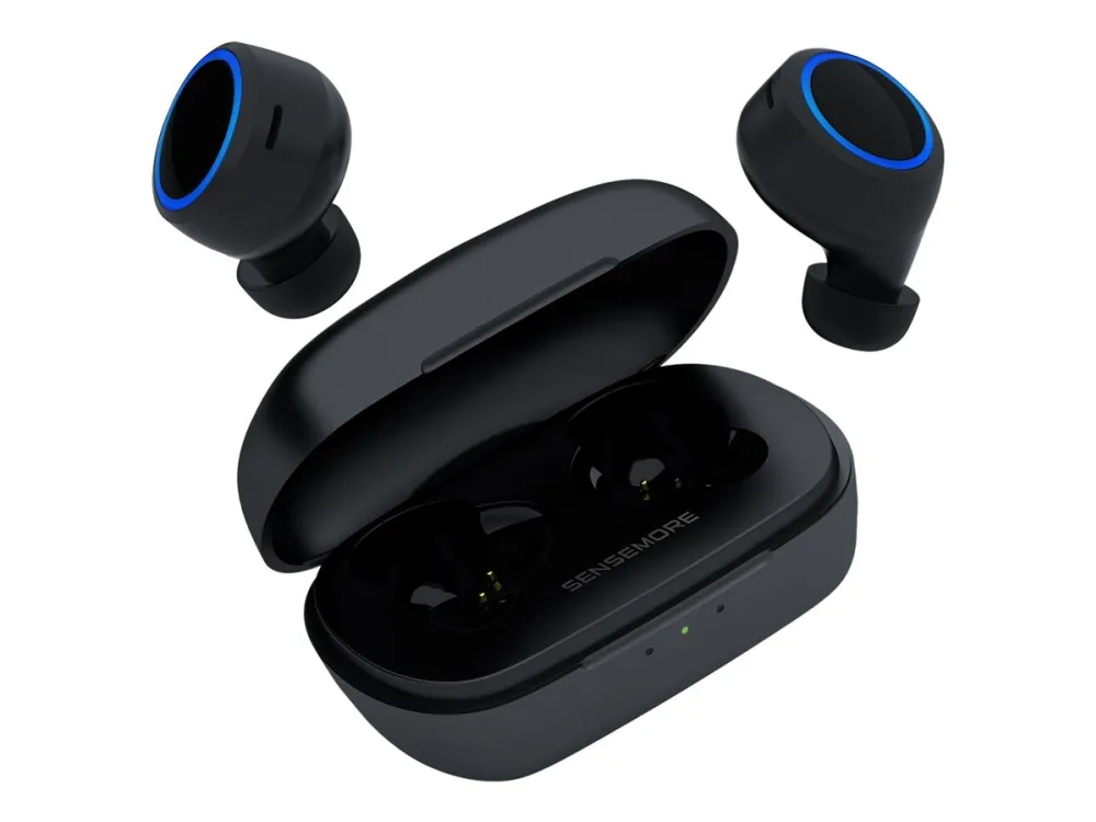 Creative Sensemore Air - True wireless-hodetelefoner med mikrofon - i øret - Bluetooth - aktiv støydemping - svart