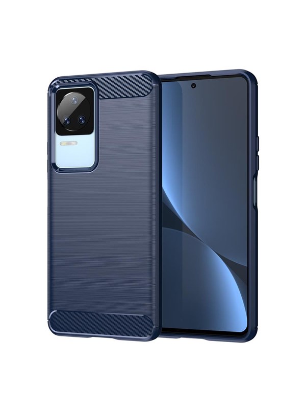 Hurtel Carbon Case for Xiaomi Poco F4 5G Flexible Silicone Carbon Cover Blue