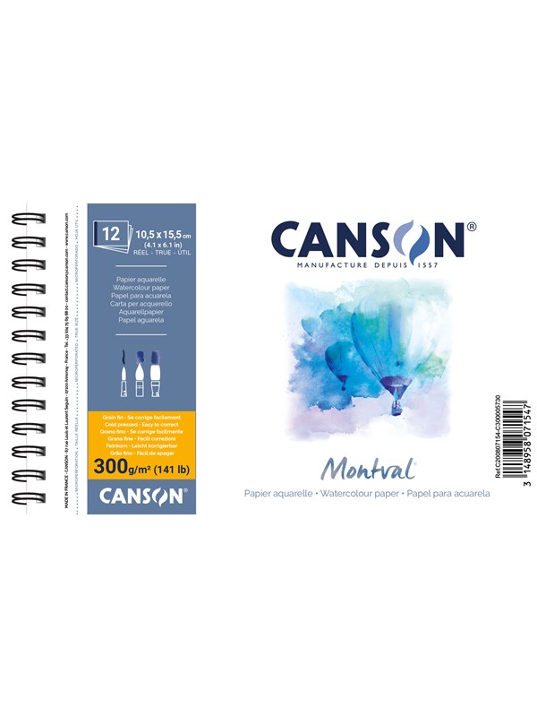Canson Montval CP 10.5x15.5 cm 300G Spiral Pad 12 SH