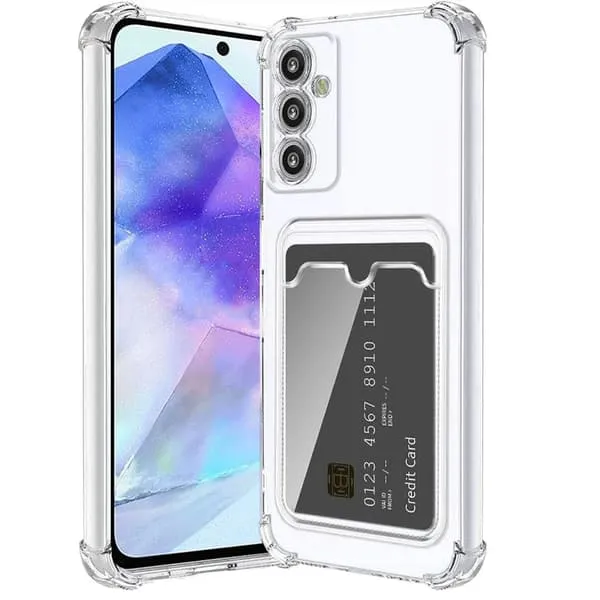 Samsung A35 gjennomsiktig veske med kortholder