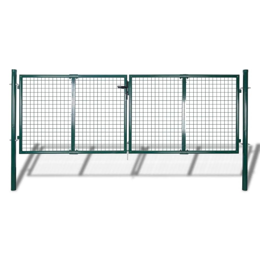 vidaXL Gjerdeport stål 300x100 cm grønn