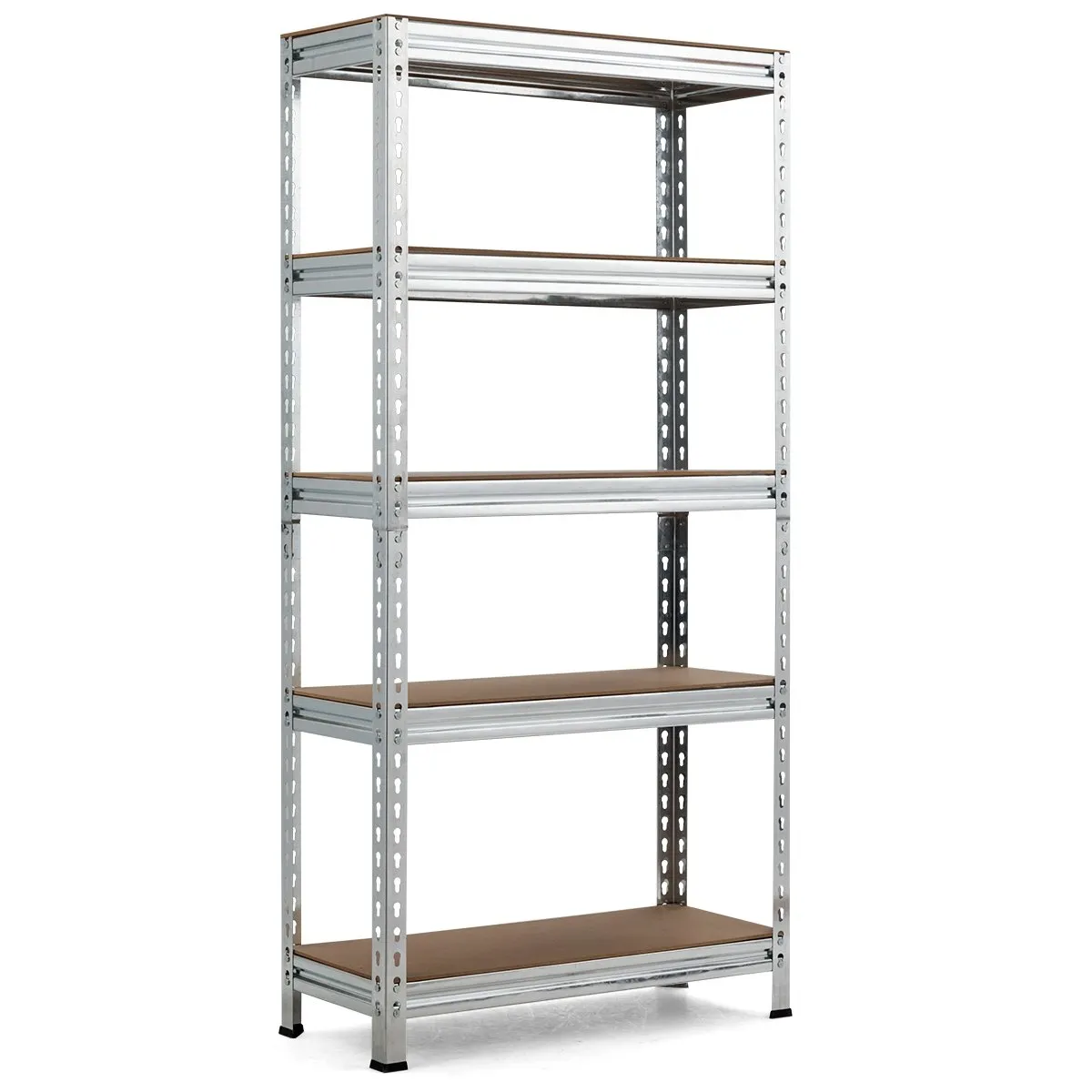 Oppbevaringsstativ med 5 justerbare hyller, kraftig stativ, lastekapasitet opptil 500 kg, 150 x 75 x 30 cm