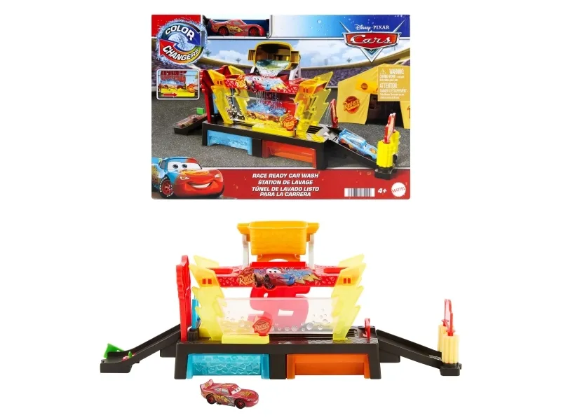 Disney Pixar Cars Disney and Pixar Cars Color Changers Race Ready Car Wash-lekesett og fargeendrende Lynet McQueen, 4 år, Plast, Flerfarget