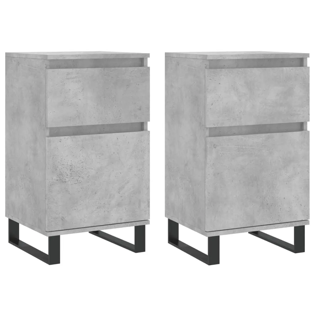 vidaXL Skjenker 2 stk betonggrå 40x35x70 cm konstruert tre