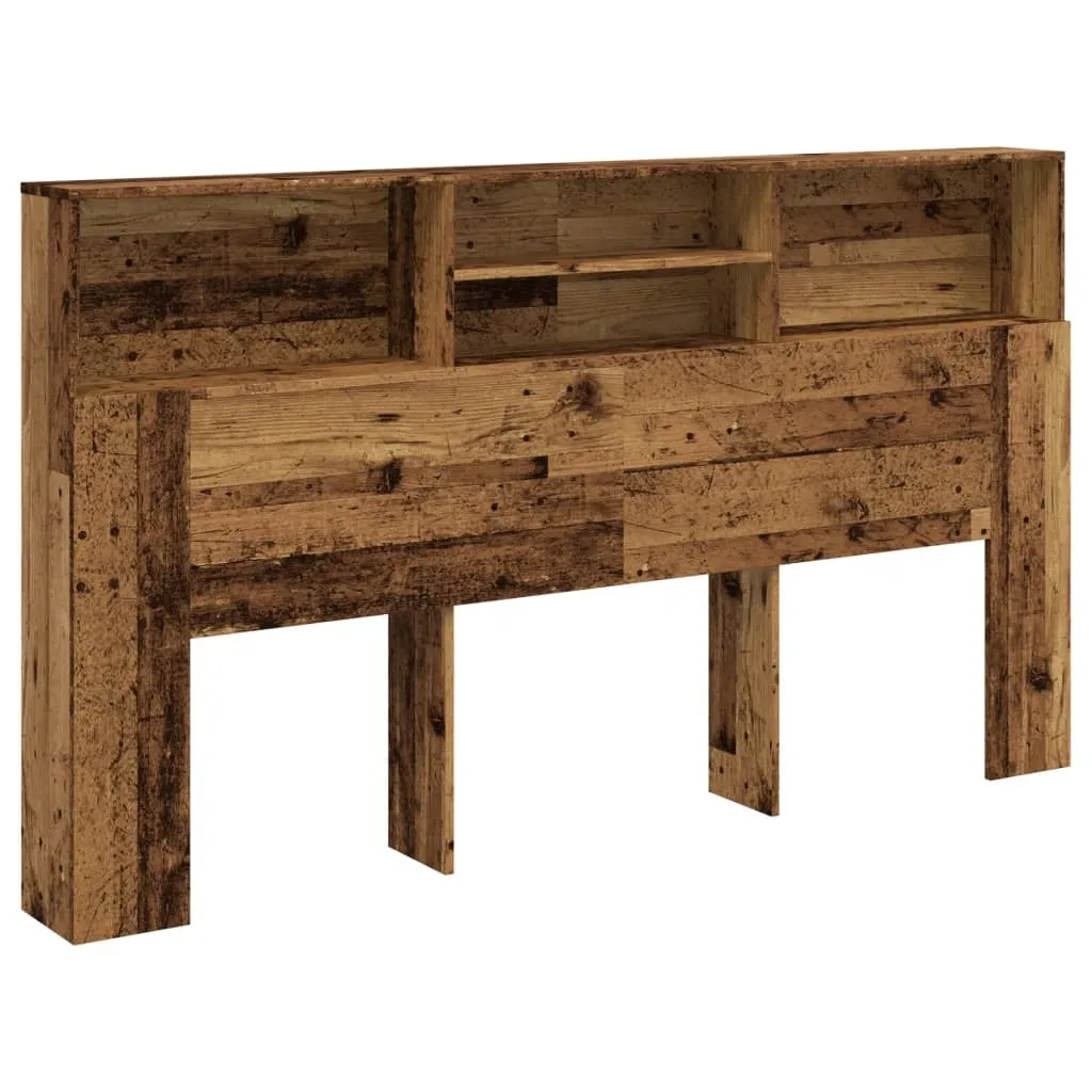 vidaXL Hodegavl med hylle gammelt tre 180x19x103,5 cm konstruert tre