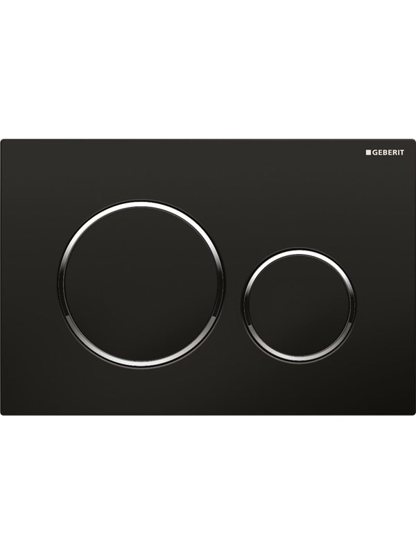 Geberit Aktuatorplate sigma20 for dual flush - Svart/Blank Chrome