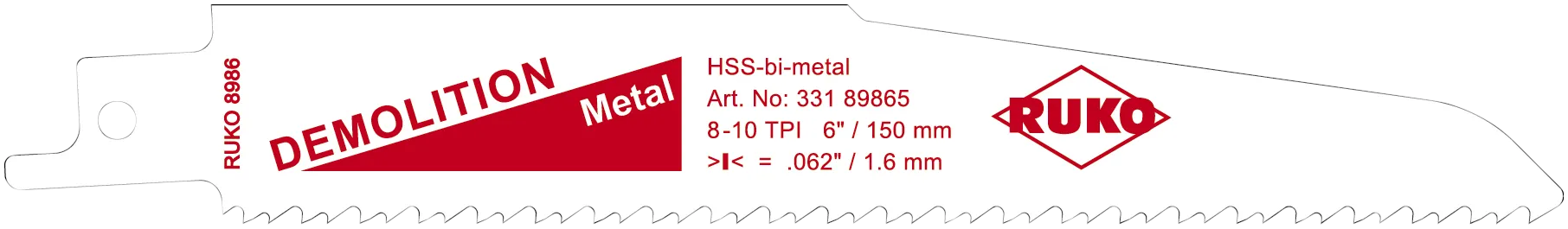 Bajonettsagblad m/metall 150mm-10TPI pk/5