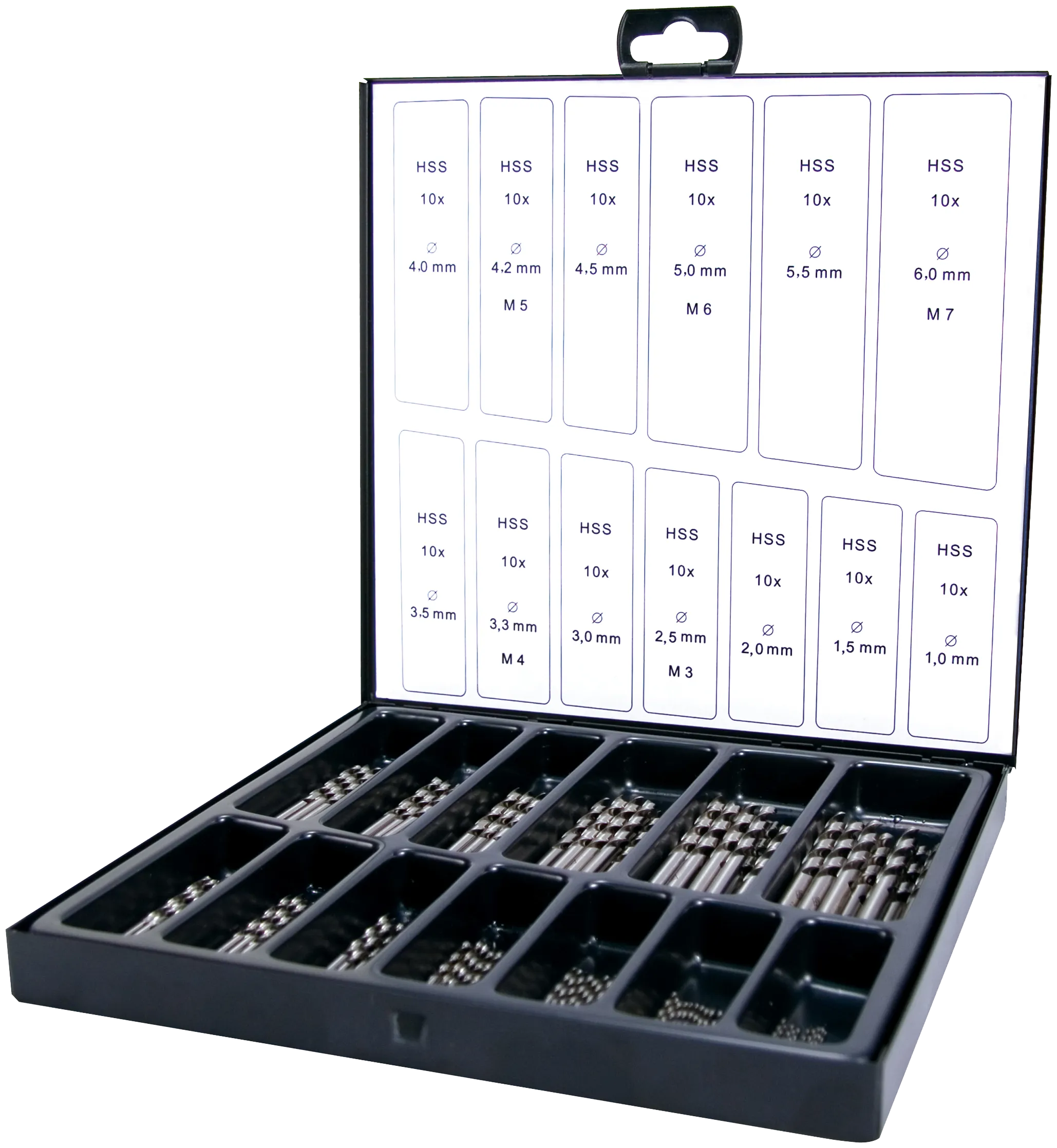 Spiralborrkoffert 130 stk HSSG 1-6,0x0,5