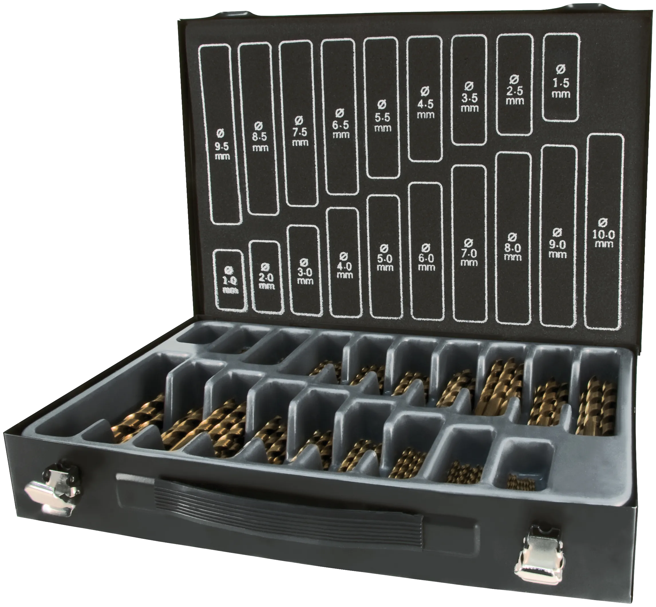Borsortiment HSS-Co5 1-10×0,5mm, koffert 170stk