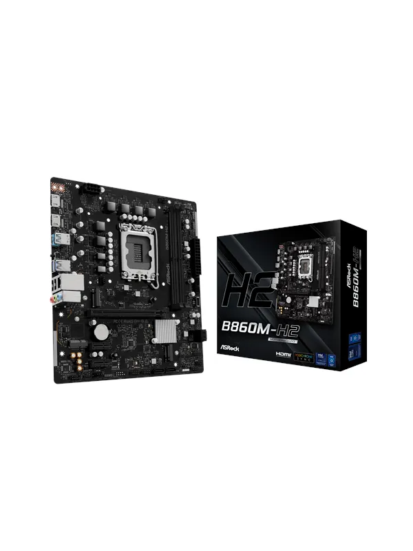 ASRock B860M-H2 Hovedkort - Intel B860 - Intel LGA1851 socket - DDR5 RAM - Micro-ATX