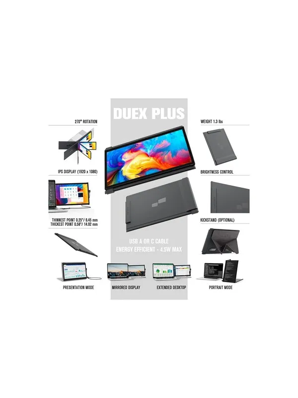 13" Mobile Pixels DUEX Plus - LCD monitor - Full HD (1080p) - 13.3"