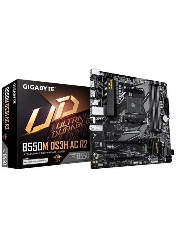 GIGABYTE B550M DS3H AC R2 Hovedkort - AMD B550 - AMD AM4 socket - DDR4 RAM - Micro-ATX