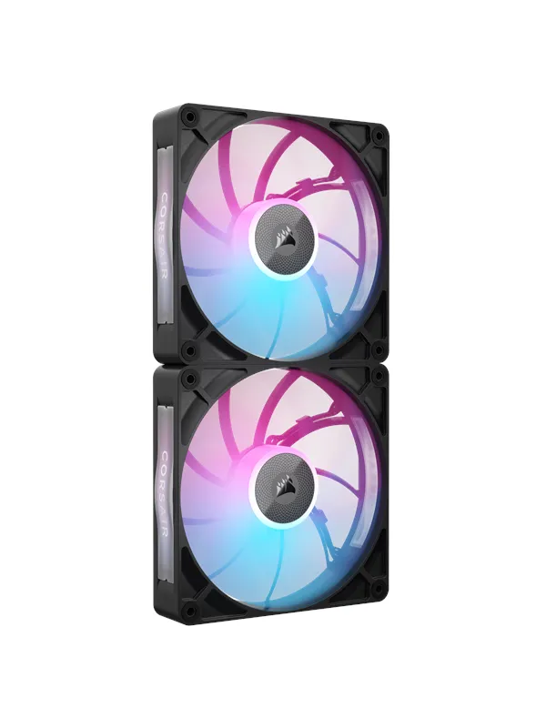 Corsair iCUE LINK RX140 MAX RGB (2-pack) - Kabinettvifte - 140mm - Svart med RGB LED-lys - 36 dBA