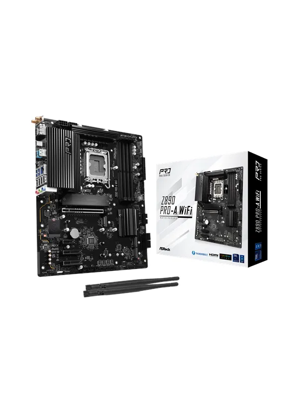 ASRock Z890 PRO-A WIFI Hovedkort - Intel Z890 - Intel LGA1851 socket - DDR5 RAM - ATX