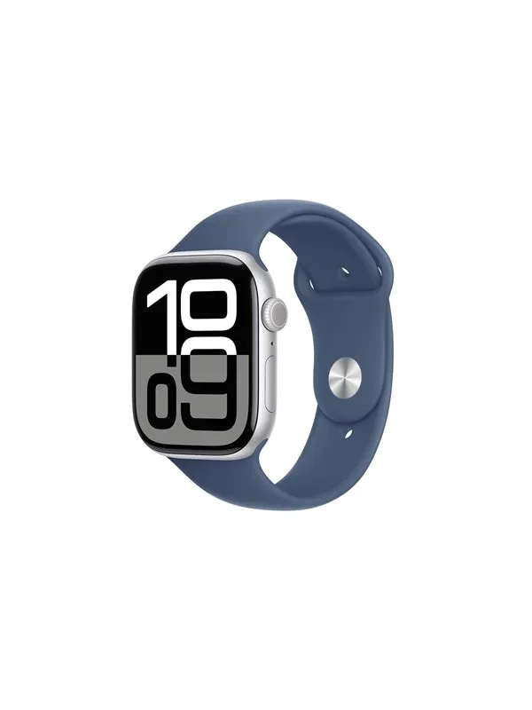 Apple Watch Series 10 GPS 46mm - Silver Aluminium Case with Denim Sport Band - M/L
