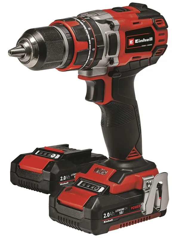 Einhell TE-CD 18/50 batteridrevet slagbormaskin 2x18 V/ 2,0 Ah-batteri og lader