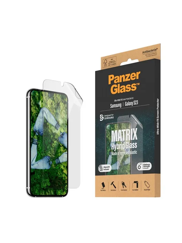 PanzerGlass MATRIX Screen Protector Samsung Galaxy S23 | Ultra-Wide Fit w. AlignerKit