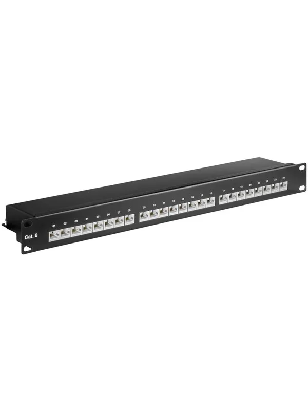 Pro CAT 6 19 inch (48.3 cm) Patch Panel 24 Port blac - Svart - 0.4m