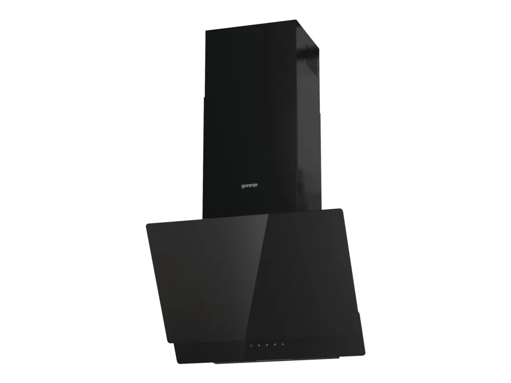 Gorenje Essential WHI649EB - Panser - skorsteinvinklet - bredde: 60 cm - dybde: 33.5 cm - ekstraksjon og resirkulasjon (-) - med intern motor - svart