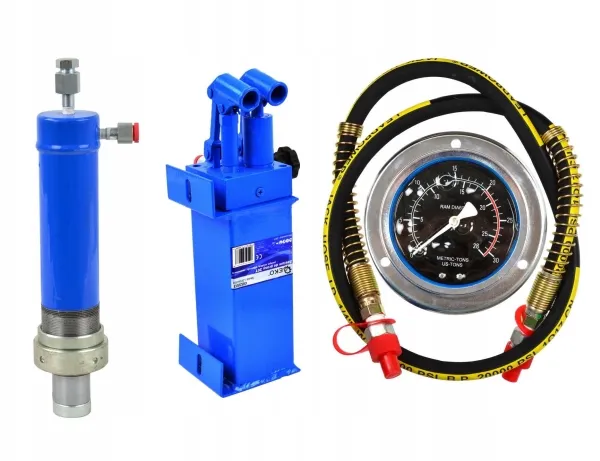 Geko pressesett 20T: hurtig pumpe, sylindere, manometer (1)
