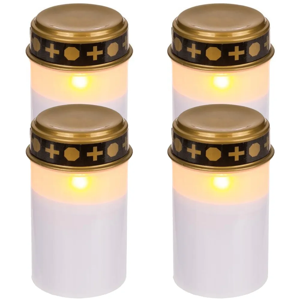 4-Pak - Gravlys LED / Lys - Lys til Graver 1200 timer - 4-Pack