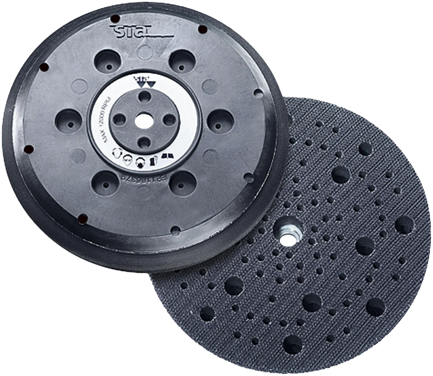 Bakplate til borrelåsrondell hard ø150×18 H103 5/16-M8