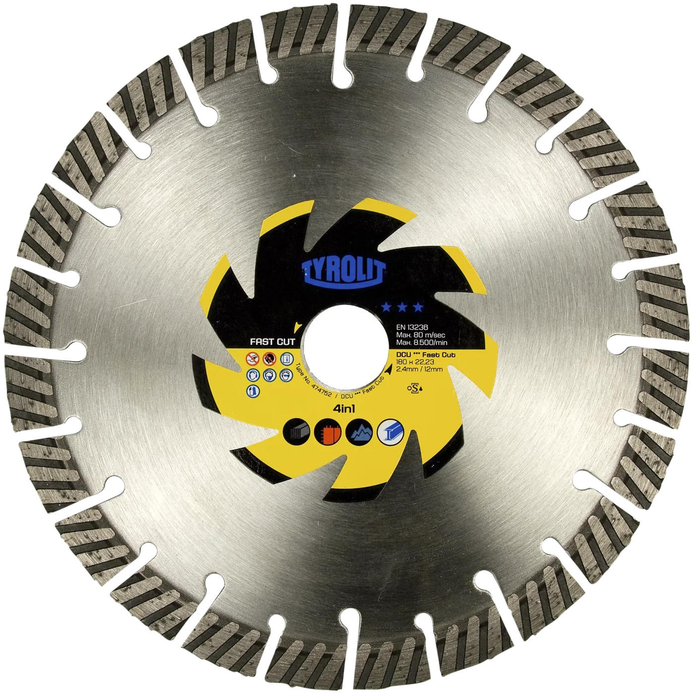 Diamantskive Premium DCU C6R ø180×2,4×22,23 FC4in1