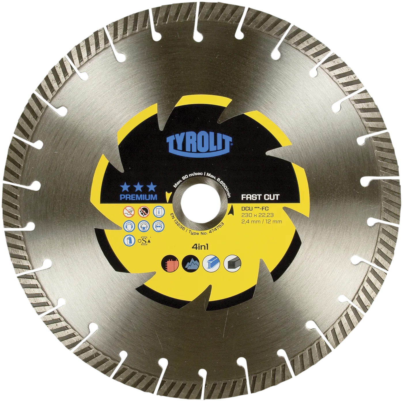 Diamantskive Premium DCU C6R ø230×2,4×22,23 FC4in1