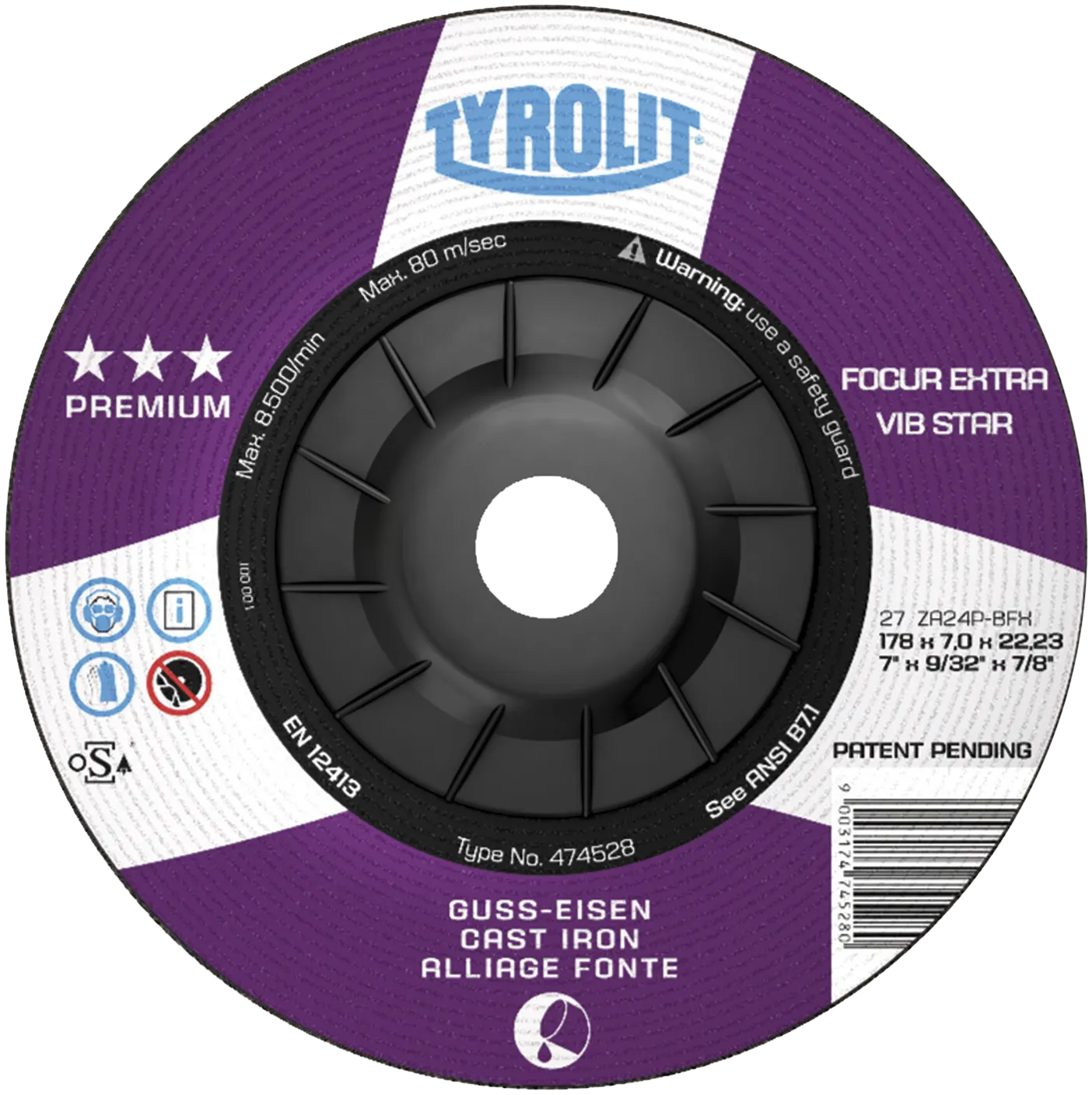 Skrubbskive Premium 27FV ø230×7 ZZA24R-BFX