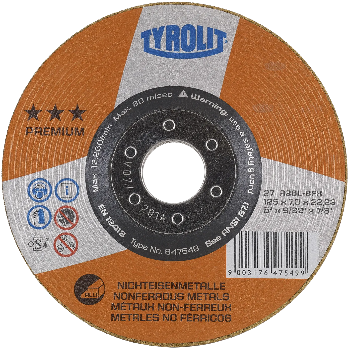 Skrubbskive Premium 27E ø178×7 A36L-BFX