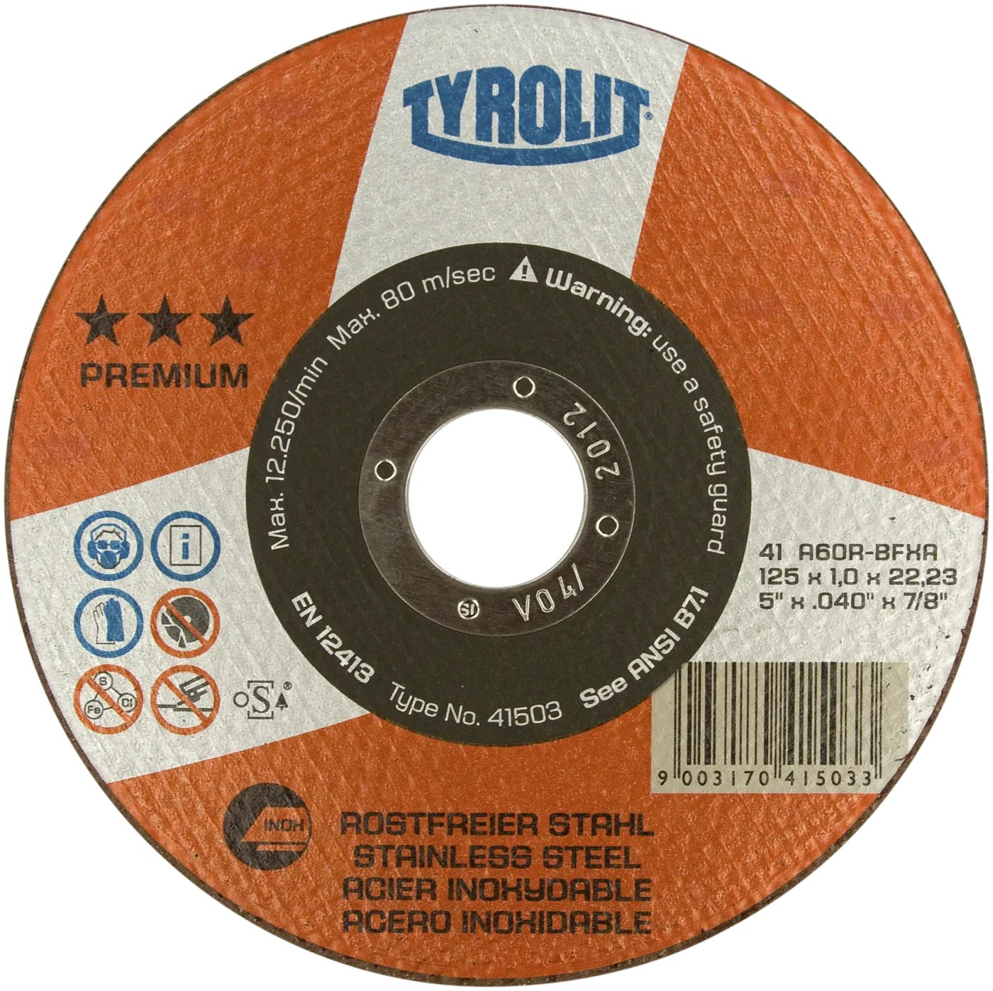Kappeskive Premium 41F ø125×3 A30R-BFXA