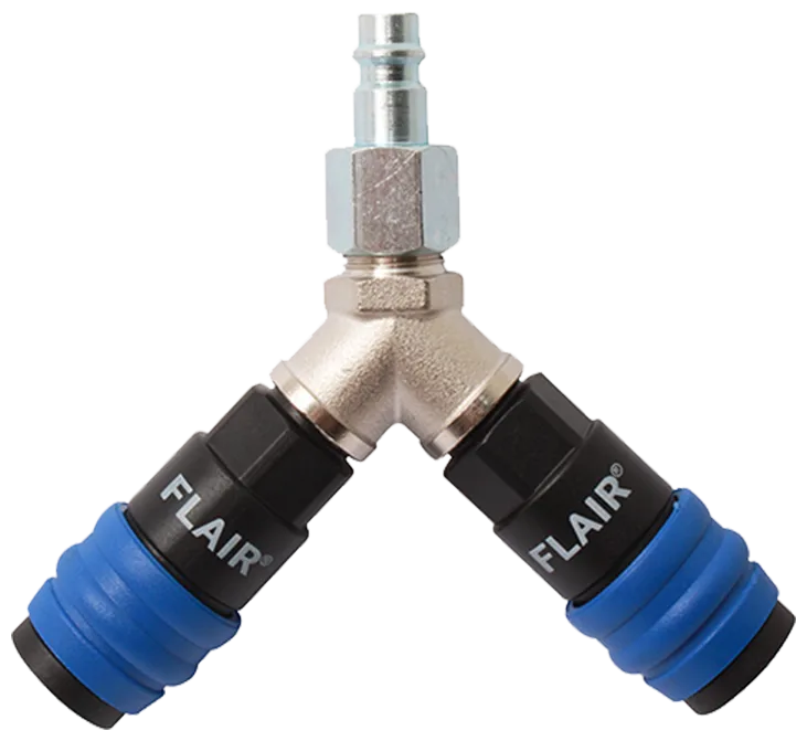 Flair Y-stykke 3/8" m/2 koblinger+nippel