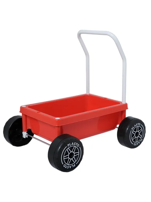 Plasto  Baby walker silent wheels. Red