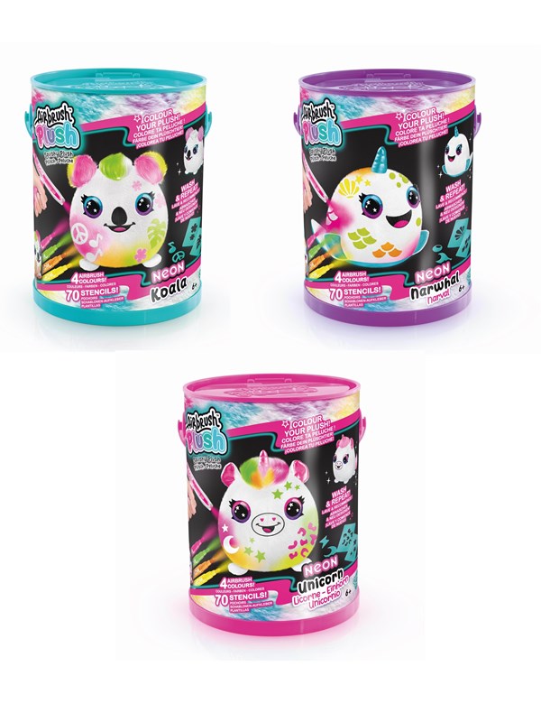 Airbrush Plush AIRBRUSH PLUSH NEON SQUISH PALS PAINT CAN