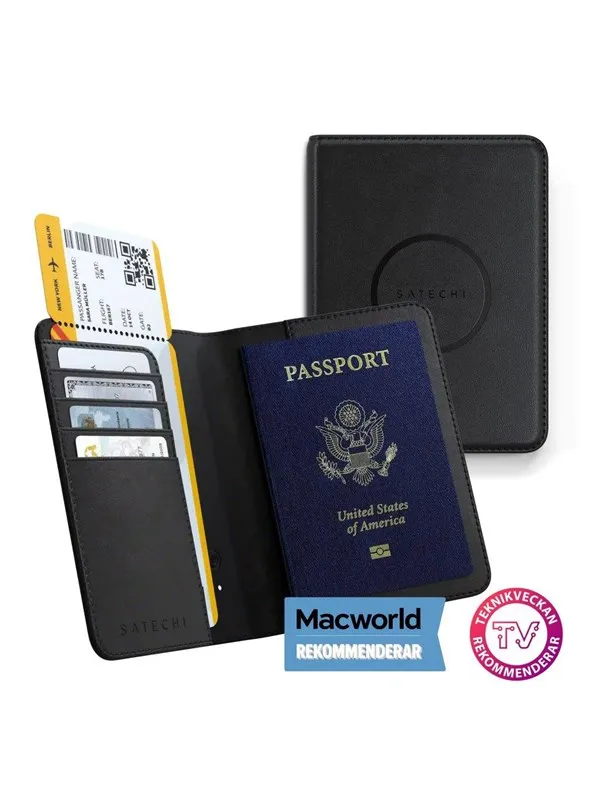Satechi Vegan-Leather FindAll Passport Cover - Black