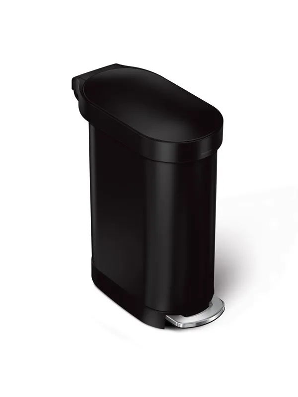 Simplehuman 45L slank pedalbøtte, svart