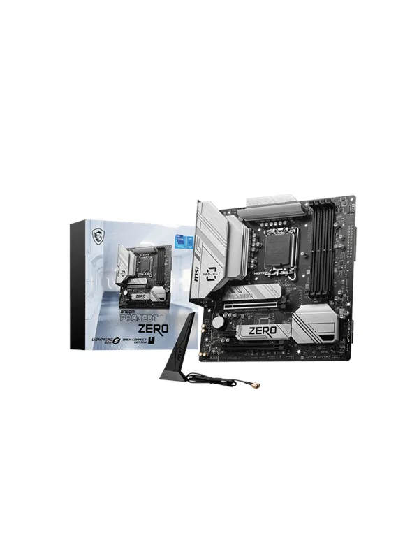 MSI B760M PROJECT ZERO Hovedkort - Intel B760 - Intel LGA1700 socket - DDR5 RAM - ATX