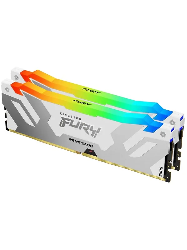 Kingston FURY Renegade RGB DDR5-6400 - 32GB - CL32 - Dual Channel (2 pcs) - Intel XMP - Hvit med RGB