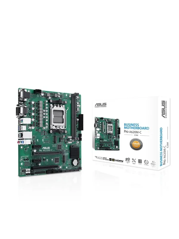 ASUS Pro A620M-C-CSM Hovedkort - AMD B650 - AMD AM5 socket - DDR5 RAM - Micro-ATX