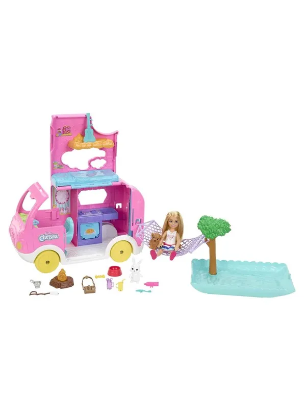 Barbie Chelsea 2-i-1 Campingvogn Lekesett