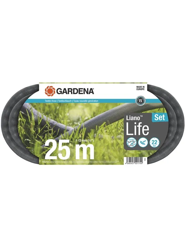 Gardena Tekstilslange Liano™ Life 13 mm (1/2"), 25 m Sett