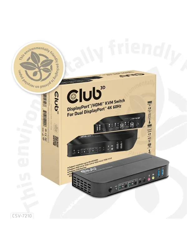 Club 3D CSV-7210 - KVM / audio switch - 2 ports